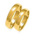Półokrągłe Złote Obrączki 4,5mm z Brylantem pr.585
