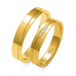 Płaskie Złote Obrączki 4mm z Brylantami pr.585