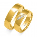 Matowane Złote Obrączki 5,5mm z Diamentami pr.585