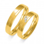 Matowane Złote Obrączki 4mm z Diamentami pr.585
