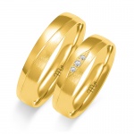 Złote Obrączki 4,5mm z Diamentami pr.585