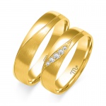 Złote Obrączki 5mm z Diamentami pr.585