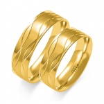 Płaskie Złote Obrączki 6mm Zdobione pr.585