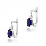 Złote Kolczyki 585 Szafir 1,40ct Diamenty