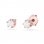 Złote Kolczyki 585 Diament Laboratoryjny 0,20ct Punktowe