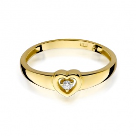 Pierścionek W0001 Diament 0,04ct żółte złoto