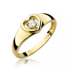 Pierścionek W0001 Diament 0,10ct żółte złoto