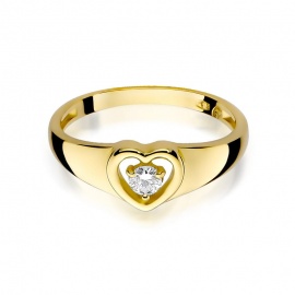 Pierścionek W0001 Diament 0,10ct żółte złoto