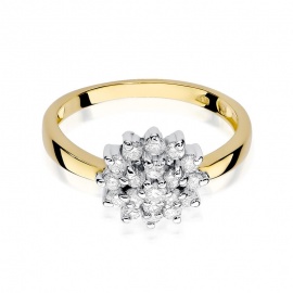 Pierścionek W0004 z diamentami żółte złoto