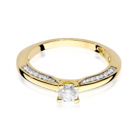 Pierścionek W0009 Diament 0,30ct żółte złoto