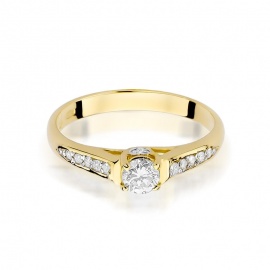 Pierścionek W0016 Diament 0,23ct żółte złoto