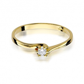 Pierścionek W0021 Diament 0,10ct żółte złoto
