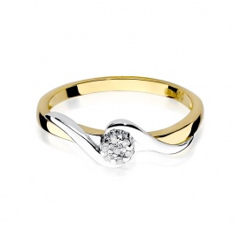 Pierścionek W0022 z diamentami żółte złoto