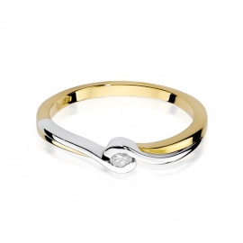 Pierścionek W0027 Diament 0,05ct żółte złoto