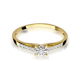 Pierścionek W0034 Diament 0,04ct żółte złoto