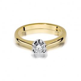 Pierścionek W0047 Diament 0,30ct żółte złoto