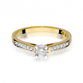 Pierścionek W0052 Diament 0,30ct żółte złoto
