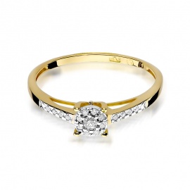 Pierścionek W0055 Diament 0,04ct żółte złoto