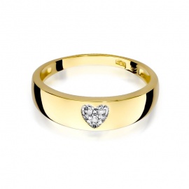 Pierścionek W0064 z diamentami żółte złoto