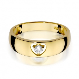 Pierścionek W0071 Diament 0,10ct żółte złoto