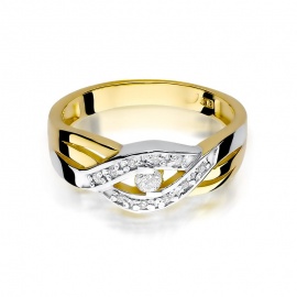 Pierścionek W0083 Diament 0,05ct żółte złoto