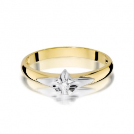 Pierścionek W0088 Diament 0,04ct żółte złoto