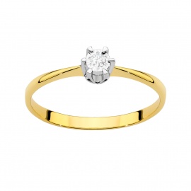 Pierścionek W0111T Diament 0,03ct żółte złoto
