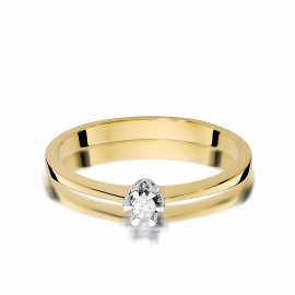 Pierścionek W0111 Diament 0,04ct żółte złoto