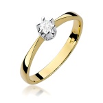 Pierścionek W0111 Diament 0,10ct żółte złoto