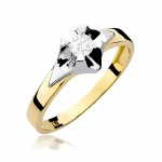 Pierścionek W0155 Diament 0,20ct żółte złoto