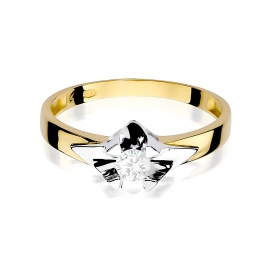 Pierścionek W0155 Diament 0,20ct żółte złoto