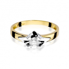 Pierścionek W0155 Diament 0,30ct żółte złoto