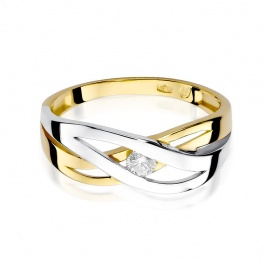 Pierścionek W0156 Diament 0,10ct żółte złoto