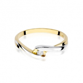 Pierścionek W0158 Diament 0,05ct żółte złoto