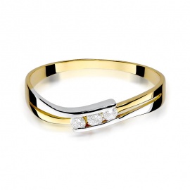 Pierścionek W0159 z diamentami żółte złoto