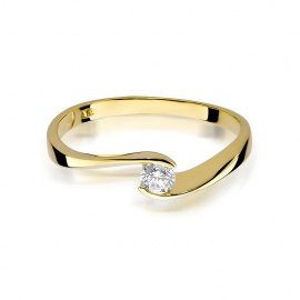Pierścionek W0160 Diament 0,13ct żółte złoto