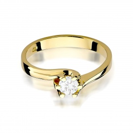 Pierścionek W0163 Diament 0,30ct żółte złoto