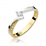 Pierścionek W0177 Diament 0,13ct żółte złoto