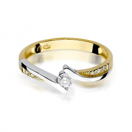 Pierścionek W0177 Diament 0,13ct żółte złoto