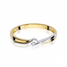 Pierścionek W0181 Diament 0,04ct żółte złoto