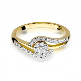 Pierścionek W0184 Diament 0,17ct żółte złoto