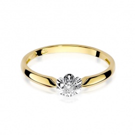 Pierścionek W0187 Diament 0,04ct żółte złoto