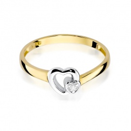 Pierścionek W0188 Diament 0,02ct żółte złoto