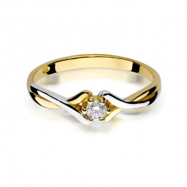 Pierścionek W0190B Diament 0,10ct żółte złoto