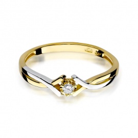 Pierścionek W0190 Diament 0,04ct żółte złoto