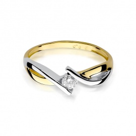 Pierścionek W0191B Diament 0,10ct żółte złoto
