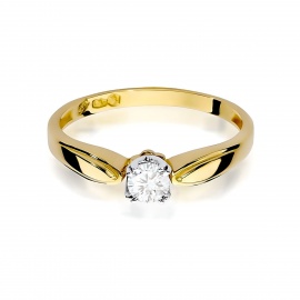 Pierścionek W0197 Diament 0,24ct żółte złoto