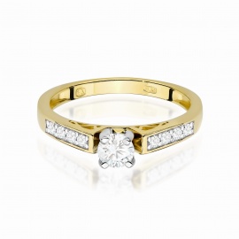 Pierścionek W0198 Diament 0,30ct żółte złoto