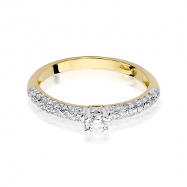 Pierścionek W0200 Diament 0,15ct żółte złoto