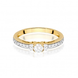Pierścionek W0201 Diament 0,13ct żółte złoto